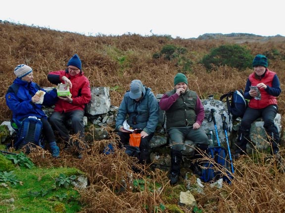 4.Mynydd Nefyn
21/11/109. Lunch close to Carreglefain (Echo Mountain/Hill). Photo: Dafydd Williams.
Keywords: Nov19 Thursday Maureen Evans