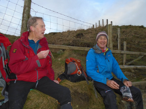 4.Porthor to Porth Gwylan
15/12/19. Time to relax. The morning coffee stop close to Porth Ferin. Photo: Dafydd Williams.
Keywords: Dec19 Sunday Mary Evans
