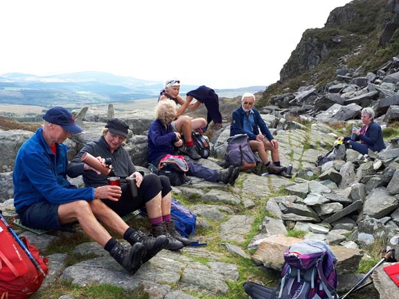 2.Rhinog Fawr
8/9/19. Roman steps having been climbed; time for a morning snack and stop. Photo: Judith Thomas.
Keywords: Sep19 Sunday Noel Davey