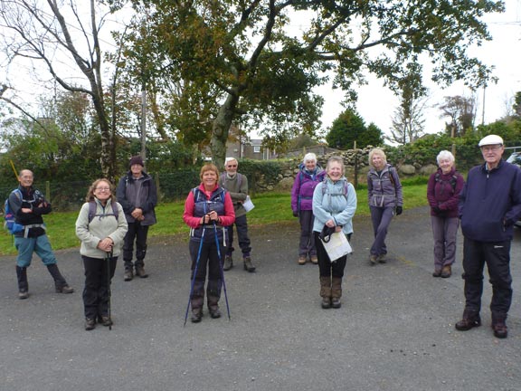 1.Garndolbenmaen Circular
18/10/20. Ready for off at the car park in Garndolbenmaen.
Keywords: Oct20 Sunday Kath Spencer