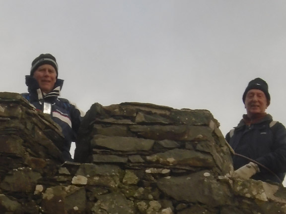 3.Llanfrothen circular
6/12/20. At the top of the Brondanw Outlook tower. Two of our members looking out/down. Photo: Dafydd Williams.
Keywords: Dec20 Sunday Dafydd Williams