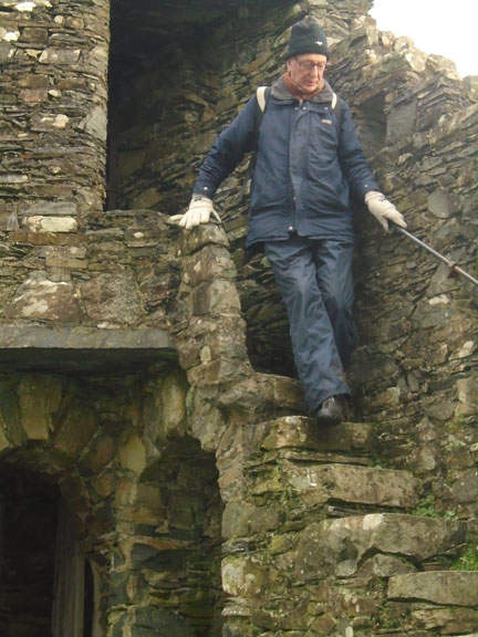 4.Llanfrothen circular
6/12/20. A perilous descent of the tower. Photo: Dafydd Williams.
Keywords: Dec20 Sunday Dafydd Williams