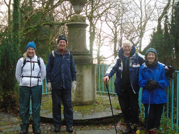 5.Llanfrothen circular
6/12/20. At Brondanw next to a memorial to Clough Williams-Ellis, close to the Brondanw Outlook tower. Photo: Dafydd Williams.
Keywords: Dec20 Sunday Dafydd Williams