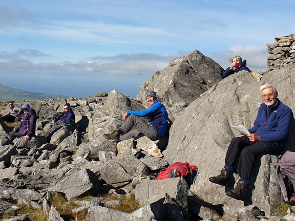 3.Nantlle Ridge - Cwm Silyn - Tal-y-Mignedd
27/8/20. The mid morning stop at the top of Craig Cwm Silyn at just over 2400ft.
Keywords: Sep20 Sunday Noel Davey