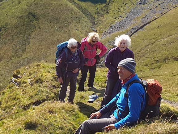 5.Nantlle Ridge - Cwm Silyn - Tal-y-Mignedd
27/8/20. A well deserved rest at the top of a very steep ascent from Bwlch Dros-bern.
Keywords: Sep20 Sunday Noel Davey