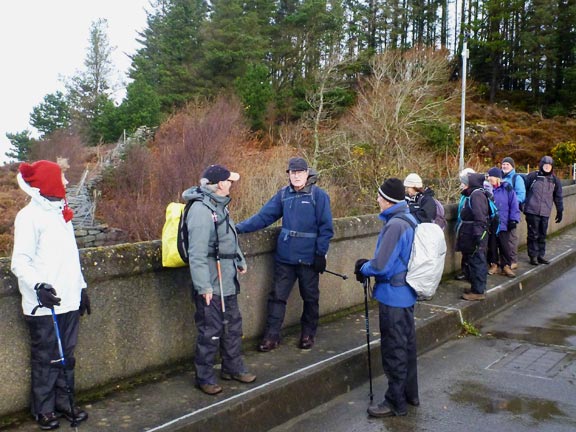 2.Llyn Trawsfynydd
15/11/20. On the Prysor Dam. Looking down on some recent path improvement which has taken place since last we walked it.
Keywords: Nov20 Sunday Dafydd Williams