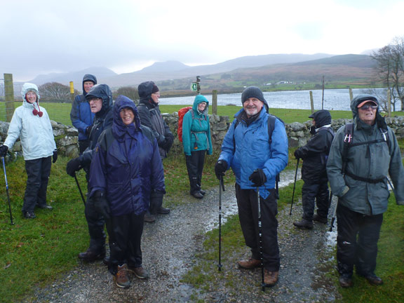 5.Llyn Trawsfynydd
15/11/20. A slightly bedraggled group safely on the Trawsfynydd village side of the bridge
Keywords: Nov20 Sunday Dafydd Williams