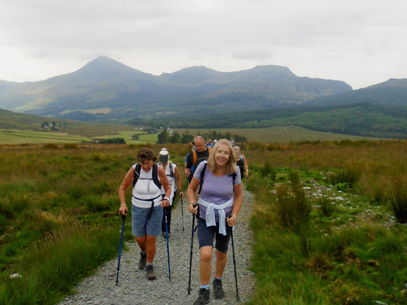 3.Snowdon foothills & Beddgelert Forest
26/08/21. Trudging up the permissive path from Cae'r Gors. Yr Aran and Craig Wen in the background. Photo: Dafydd Williams.
Keywords: Aug21 Thursday Dafydd Williams