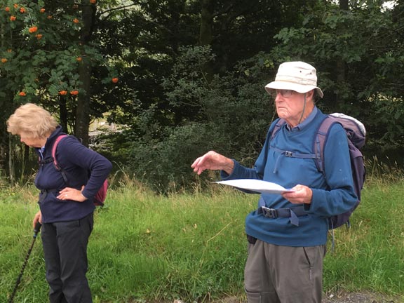 1.Snowdon foothills & Beddgelert Forest
26/08/21. At the Cae'r Gors parking area. Our leader giving the briefing. Photo: Mollie Evans.
Keywords: Aug21 Thursday Dafydd Williams