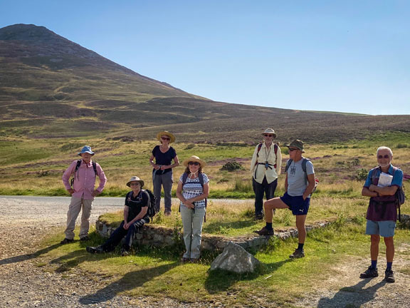 1.Carnguwch
22/7/21. At the start at the Mount Pleasant carpark with Yr Eifl in the background. Photo: Annie Andrew.
Keywords: Jul21 Thursday Annie Andrew Jean Norton