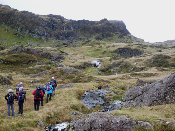 2.Cwm Llefith-Moel yr Ogof-Moel Lefn-Cwm Pennant
28/11/21.Climbing up along Cwm Llefrith close the top of the saddle, Bwlch Meillionen. Moel Hebog to our right and Moel yr Ogof to our left.
Keywords: Nov21 Sunday Eryl Thomas