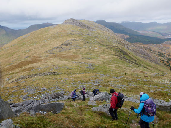 3.Cwm Llefith-Moel yr Ogof-Moel Lefn-Cwm Pennant
28/11/21. Making our way down Moel yr Ogof. Moel Lefn ahead.
Keywords: Nov21 Sunday Eryl Thomas