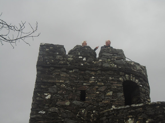 6.Garreg Llanfrothen Circular
18/11/21. Within the grounds of Plas Bondanw, Folly Castle. Two members on look out. Photo: Dafydd Williams.
Keywords: Nov21 Thursday Dafydd Williams