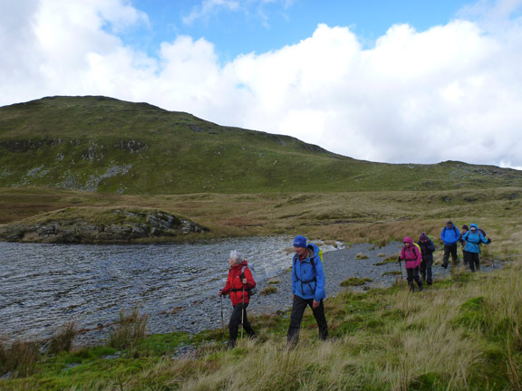 6.Foel Fras - Moel Penamnen
3/10/21. Down from Moel Penamnen we pass the southerly Barlwyd Reservoir.
Keywords: Oct21 Sunday Hugh Evans
