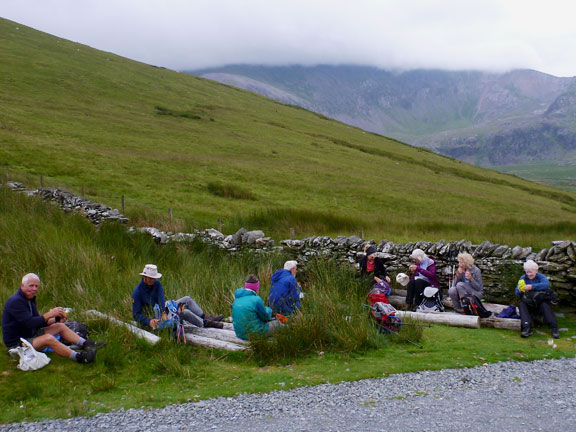 6.Moel Eilio
11/7/21. Lunchtime at Bwlch y Maesgwm. A cloud covered Yr Eryri (Snowdon) can be seen in the background.
Keywords: Jul21 Sunday Hugh Evans