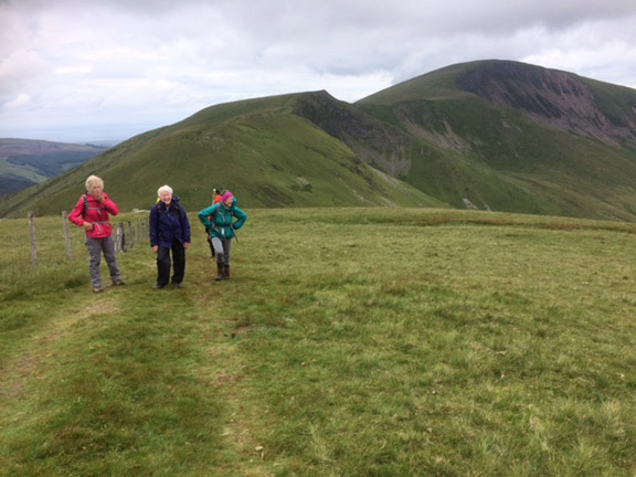 5.Moel Eilio
11/7/21. From close to the top of Foel Goch. Looking back the way we have come with Foel Gron and behind it Moel Eilio in the background.  Photo: Anet Thomas.
Keywords: Jul21 Sunday Hugh Evans