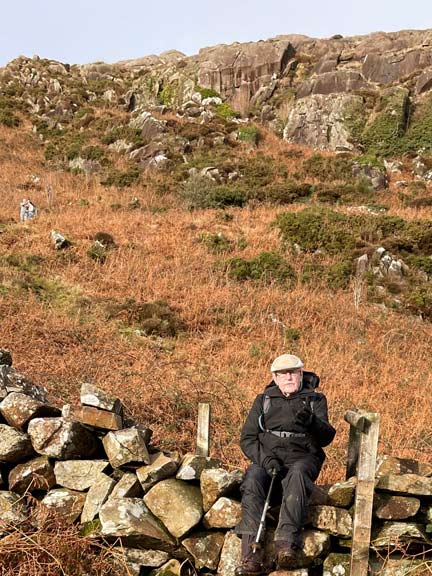 3.Moel y Gest
26/12/21. One member of the group takes a rest, after the worst of the descent is over. Photo:  Noel Davey.
Keywords: Dec21 Sunday Noel Davey