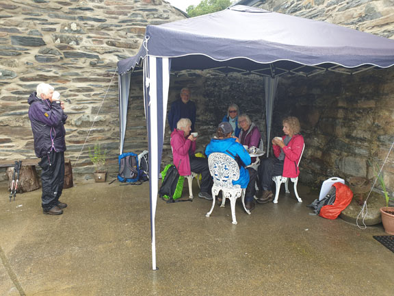 8.Moelwynion
15/8/21. Very welcome cups of tea and coffee at Oriel Caffi Croesor, which helped to wash down the Victoria sponge.
Keywords: Aug21 Sunday Noel Davey Hugh Evans