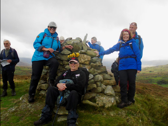 6.Rowen- Pen-y-Gaer
17/10/21. On the summit of Pen-y-gaer. Photo: Dafydd Williams.
Keywords: Oct21 Sunday Annie Andrew Jean Norton