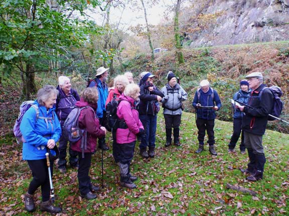 2.Rhyd Circular
14/11/21. A little further on a chance for the leader to give his briefing away from the traffic noise of the A487.
Keywords: Nov21 Sunday Dafydd Williams