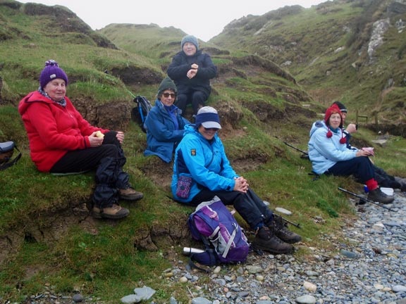 4.Towyn farm-Cwmistir Coast Path
25/11/21. Lunch. Photo: Dafydd Williams.
Keywords: Nov21 Thursday Judith Thomas