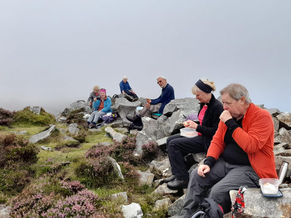 5.Yr Eifl - Tre'r Ceiri
22/8/21. Lunch on the summit of Tre'r Ceiri. Photo: Judith Thomas.
Keywords: Aug21 Sunday Judith Thomas