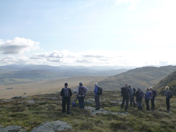 6.Moel Ysgyfarnogod & Foel Penolau 
10/10/21. Over the ridge we are now looking down over the Trawsfynydd area. Trawsfynydd itself and its lake to the left.
Keywords: Oct21 Sunday Gareth Hughes