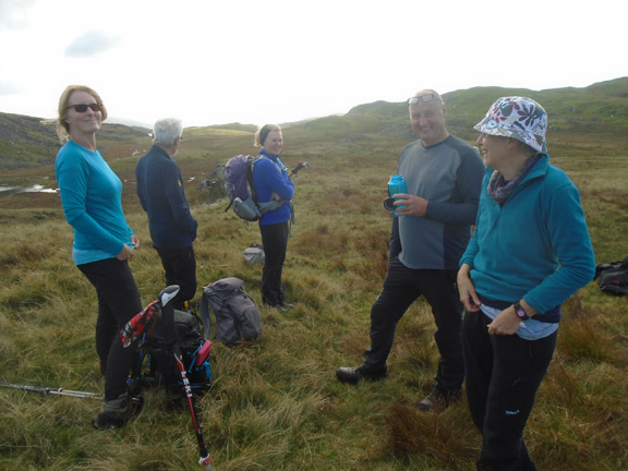 9.Moel Ysgyfarnogod & Foel Penolau 
10/10/21. Bryn Cader Faner, occupied on this occasion; so we took a break to pick up some vibes. Photo: Dafydd Williams.
Keywords: Oct21 Sunday Gareth Hughes
