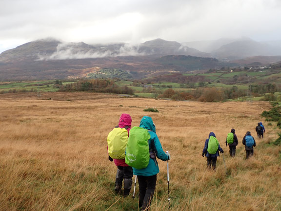 7. Llan Ffestiniog - Ceunant Llennyrch - Toman y Mur 
20/11/22. On our way north back to Llan Ffestiniog via Cynfal Fawr and Ceunant Cynfal with Moelwyn Bach, Moelwyn Fawr and Moel-yr-Hydd in the background.
Keywords: Nov22 Sunday Hugh Evans