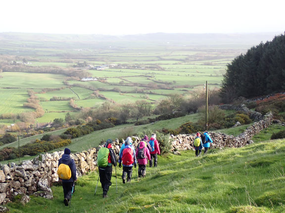 5.Mynydd Rhiw
24/11/12.  Having had lunch in fine weather on the side of Mynydd Rhiw we set off down to Ty Cannol and Capel Galltaeth.
Keywords: Nov22 Thursday Judith Thomas