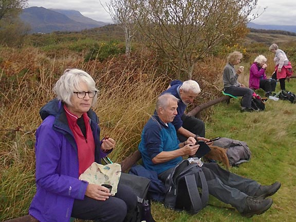 5.Amgylch Penrhyndeudraeth Circular
27/10/22. Lunch taken on one of the highest points in the reserve. Photo: Dafydd Williams.
Keywords: Oct22 Thursday Tecwyn Williams