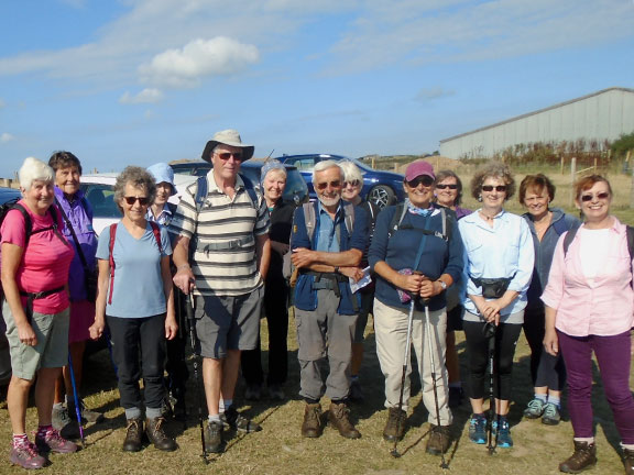 1.Porth Ysgo - Penarfynydd
1/9/22.  Ready for off from the field car park at Porth Ysgo. Photo: Dafydd Williams.
Keywords: Sep22 Thursday Judith Thomas