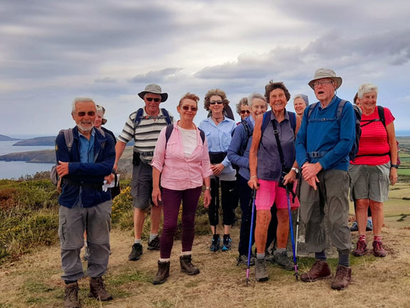 4.Porth Ysgo - Penarfynydd
1/9/22. A quick pose at the summit of Penarfynydd. Photo: Judith Thomas.
Keywords: Sep22 Thursday Judith Thomas