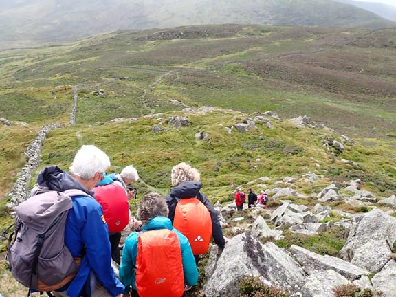 7.Tal-y-Fan
24/7/22. A short way down from the summit. Rain around us for most of the walk but we escaped with a few drizzly drops from time to time.
Keywords: Jul22 Sunday Gwynfor Jones