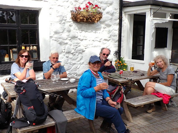 8.Tal-y-Fan
24/7/22. Finally, refreshments at the Ty Gwyn Hotel, Rowen. Rehydration was a medical necessity. 
Keywords: Jul22 Sunday Gwynfor Jones