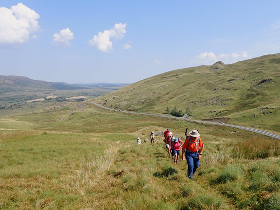 2.Moel Druman - Yr Arddu
14/08/22. Well on our way having made our first significant ascent. In the background the Crimea Pass and behind that Moel Farlwyd.
Keywords: Aug22 Sunday Hugh Evans