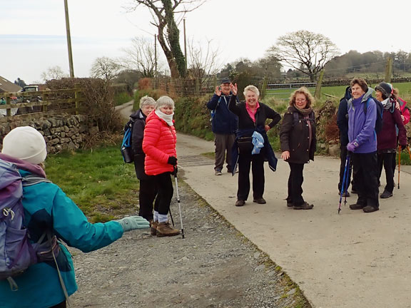 3..Club AGM & Criccieth Circular Walk
2/3/23. The party splits. we say a temporary farewell to the group which is going around Moel Ednyfed. The Ednyfed group will meet up with them on the other side of the moel. 
Keywords: Mar23 Thursday Dafydd Williams