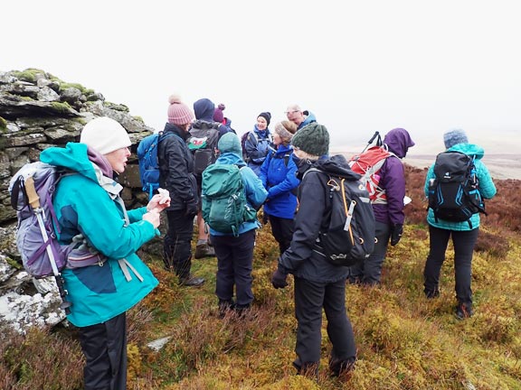 5.Arenig Fach
19/02/23. A brief halt to our descent close to a bothy or sheep shelter in the area of Creigiau Bleiddiaid.
Keywords: Feb03 Sunday Gareth Hughes