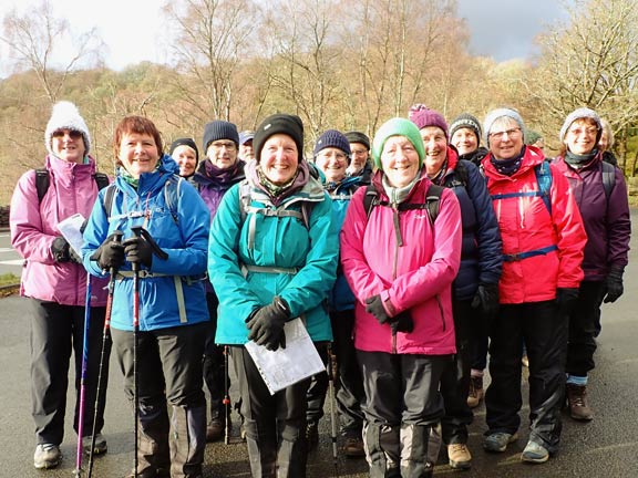 1.Capel Curig
2/2/23. Starting off from the car park at Bryn Glô. 
Keywords: Feb23 Thursday Jean Norton Annie Andrew