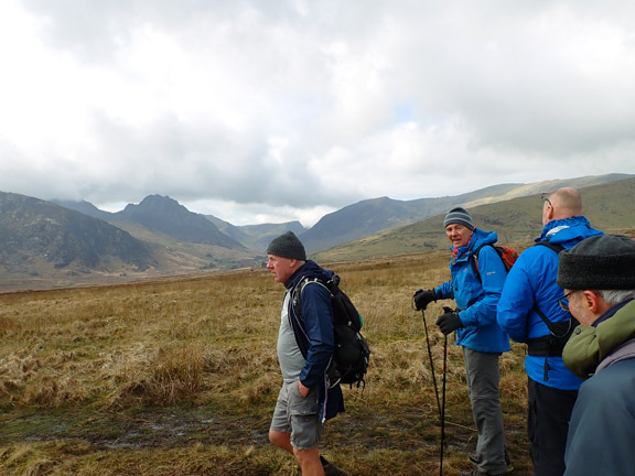 7.Capel Curig - Cwm Tal-y-braich
26/3/23.  On our way down from where the leat runs down into Llyn Cowlyd, between Ffrwd Goch and  Nant Tal-y-waun. A marshy section of the walk.
Keywords: Mar23 Sunday Gareth Hughes