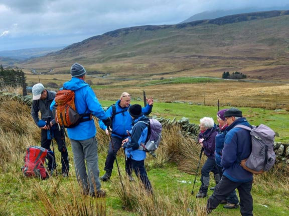 2.Capel Curig - Cwm Tal-y-braich
26/3/23. Now the climb up to the leat starts. Close to Tal-y-braich-uchaf. Photo: Eryl Thomas.
Keywords: Mar23 Sunday Gareth Hughes
