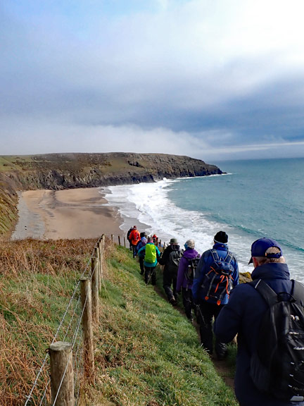 5.Cilan
16/2/23. Approaching the mid-point of Porth Ceiriad.
Keywords: Feb23 Thursday Ann Jones