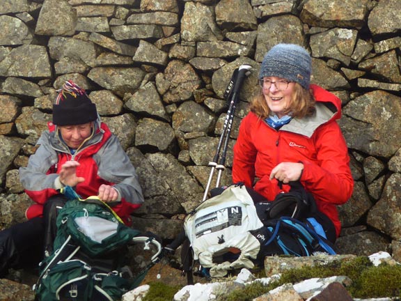 5.Clynnog Hills
1/1/23.   Lunch on a minor peak around a 1/4mile east from Gyrn Ddu. A brilliant spot out of the strong cold wind. Photo: Gwynfor Jones.
Keywords: Jan23 Sunday Noel Davey