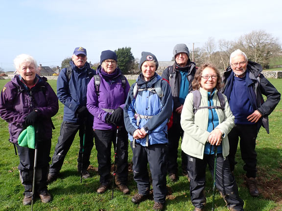 1. Harlech-Llanfair-isaf circular
23/3/23. The group photograph was taken following lunch. Just below the Slate Caverns at Llanfair.
Keywords: Mar23 Thursday Hugh Evans