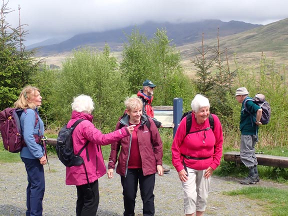 5.Lôn  Gwyrfai
11/5/23. Lunch just finished near Hafod Ruffydd Uchaf. Y Wyddfa in the background, in the cloud. Not a day for going up that one.
Keywords: May23 Thursday Dafydd Williams