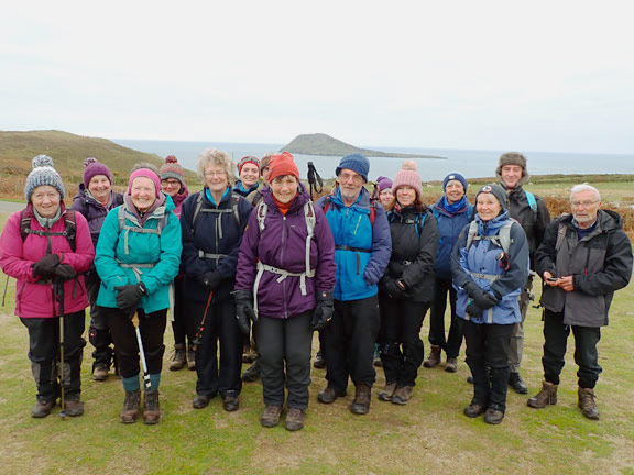 1.Mynydd Mawr - Anelog - Porth Meudwy Circular
12/2/23.Ready for off from the carpark below Mynydd Mawr. Bardsey Island in the background.
Keywords: Mynydd Mawr - Anelog - Porth Meudwy Circular
