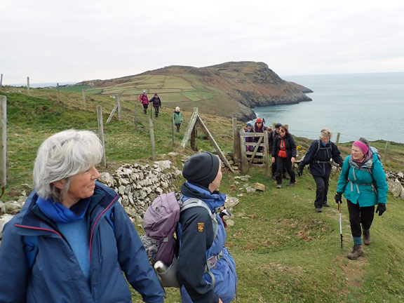 2.Mynydd Mawr - Anelog - Porth Meudwy Circular
12/2/23.On the Wales Coast path approaching the base of Mynydd Anelog from the South.  Looking SW the coastline including Mynydd Mawr can seen.
Keywords: Mynydd Mawr - Anelog - Porth Meudwy Circular