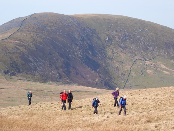 3.Nantcol-Y Llethr-Rhinog Fach
9/4/23. Halfway up Moelyblithcwm with the steep slopes of Foel Wen in the background.
Keywords: Apr23 Sunday Gareth Hughes