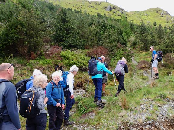 2.Tarren Hills
7/5/23. Turning right  up an extremely steep track up to the Tarren Hendre ridge.
Keywords: May23 Sunday Gareth Hughes