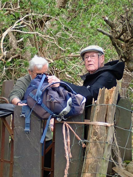 4. Afon Ogwen Circuit
11/4/24. One member has to remove his rucksack to get through the stomach gauge kissing gate. "Don't you dare saying anything".
Keywords: Apr24 Thursday Kath Mair